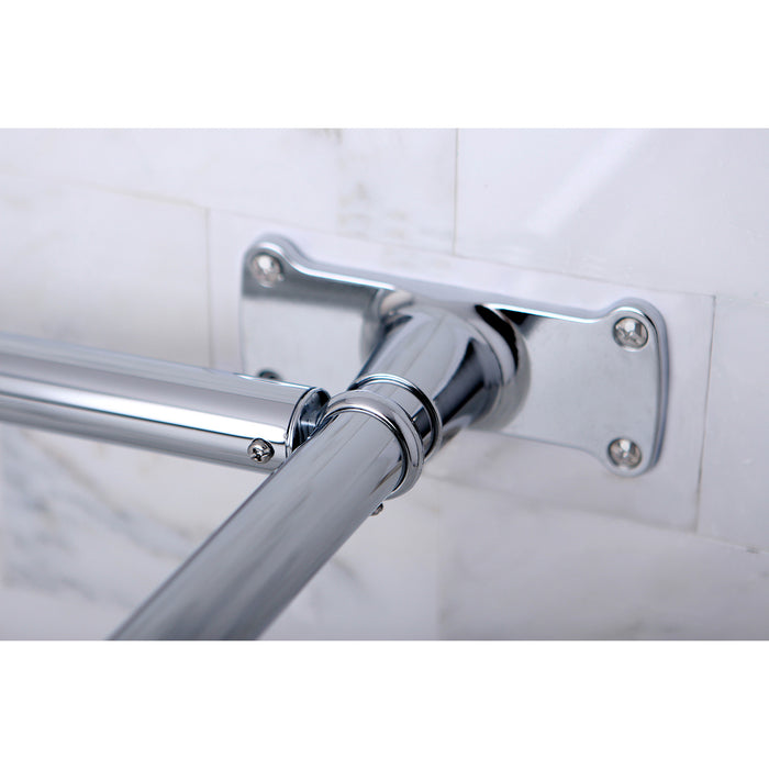 Kingston Heirloom CC3131 - Vintage 61-Inch D-Shaped Shower Curtain Rod, Polished Chrome
