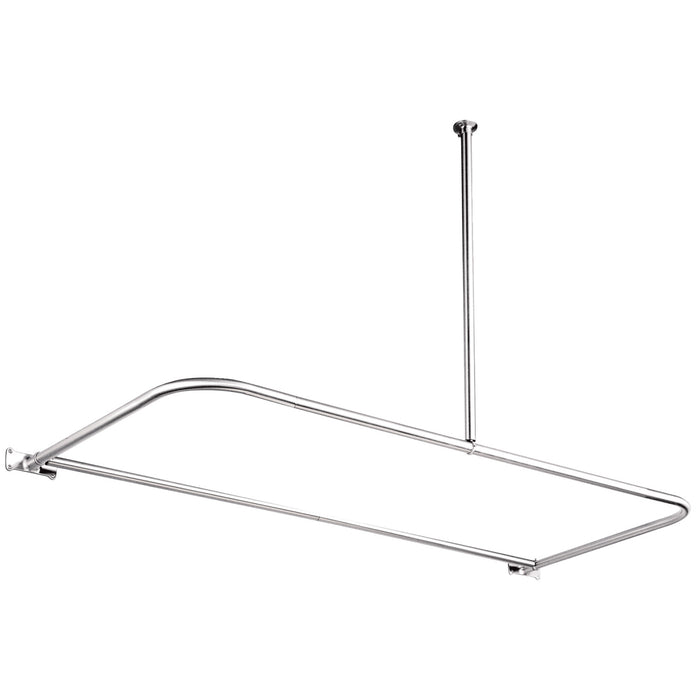 Kingston Heirloom CC3131 - Vintage 61-Inch D-Shaped Shower Curtain Rod, Polished Chrome