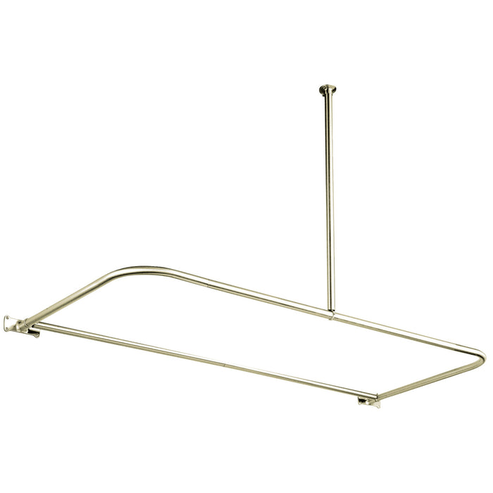Kingston Heirloom CC3138 - Vintage 61-Inch D-Shaped Shower Curtain Rod, Brushed Nickel