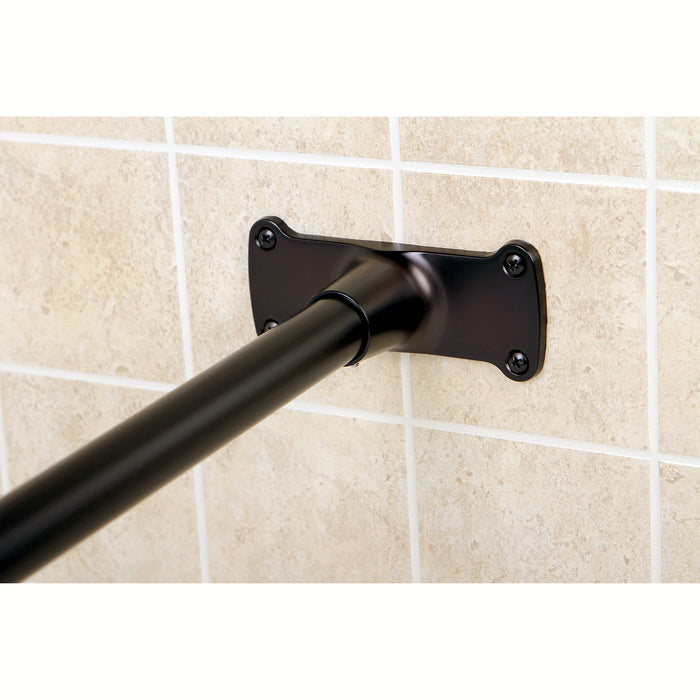 Kingston Heirloom CC3145 - Vintage 63-Inch L-Shaped Shower Curtain Rod, Oil Rubbed Bronze