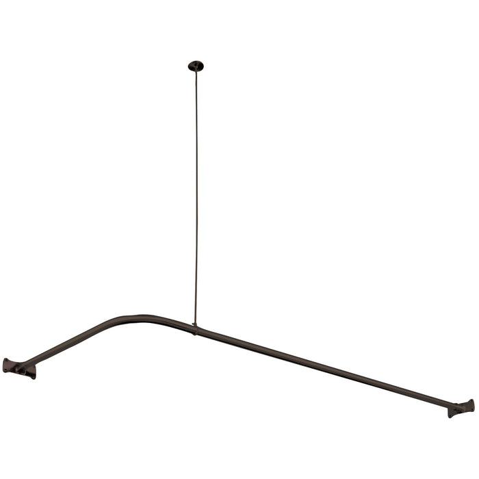 Kingston Heirloom CC3145 - Vintage 63-Inch L-Shaped Shower Curtain Rod, Oil Rubbed Bronze