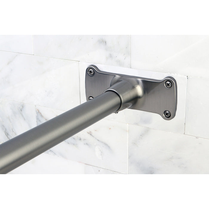 Kingston Heirloom CC3148 - Vintage 63-Inch L-Shaped Shower Curtain Rod, Brushed Nickel