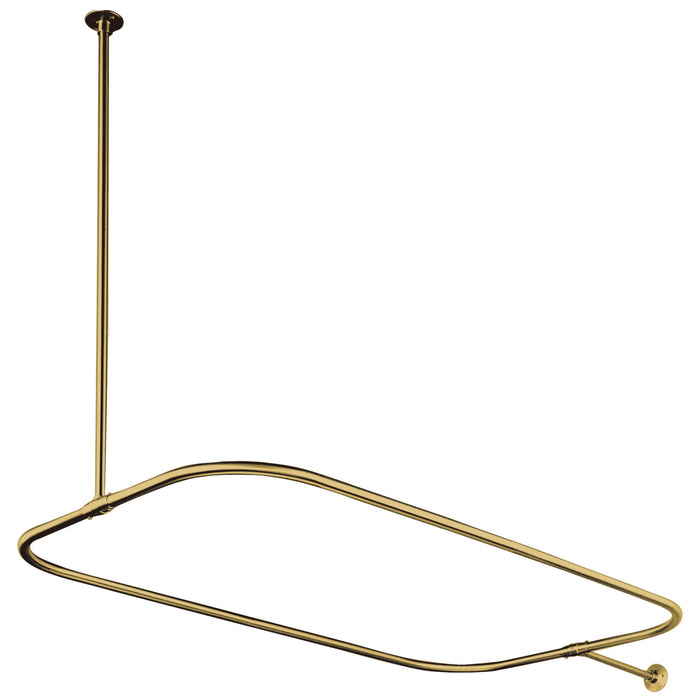 Kingston Heirloom CC3152 - Vintage 44.5-Inch Rectangular Shower Curtain Rod, 18 Gauge, Polished Brass