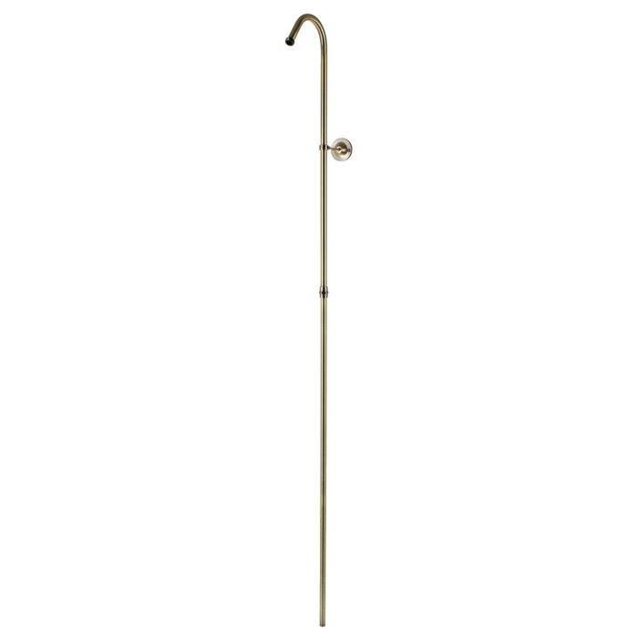 Kingston Vintage CC3163 62-Inch Shower Riser with Wall Support, Antique Brass