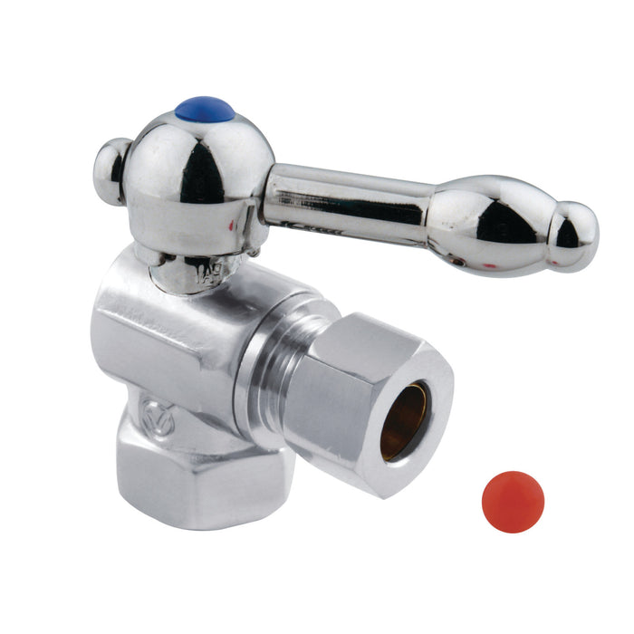 Kingston Tulare CC33101KL - Vintage 3/8-Inch FIP x 3/8-Inch O.D. Comp Quarter-Turn Angle Shut-Off Valve, Polished Chrome