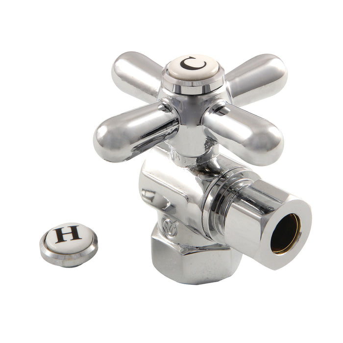 Kingston Heirloom CC33101X - Vintage 3/8-Inch FIP x 3/8-Inch O.D. Comp Quarter-Turn Angle Shut-Off Valve, Polished Chrome