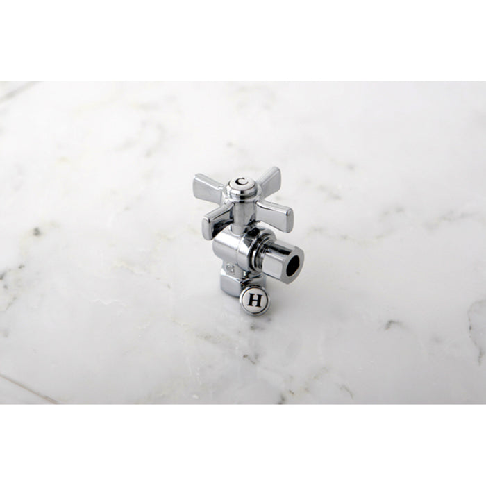 Kingston Tulare CC33101ZX - Millennium 3/8-Inch FIP x 3/8-Inch O.D. Comp Quarter-Turn Angle Shut-Off Valve, Polished Chrome