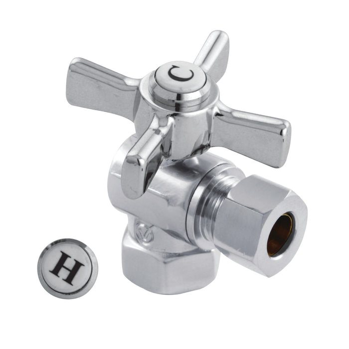 Kingston Tulare CC33101ZX - Millennium 3/8-Inch FIP x 3/8-Inch O.D. Comp Quarter-Turn Angle Shut-Off Valve, Polished Chrome