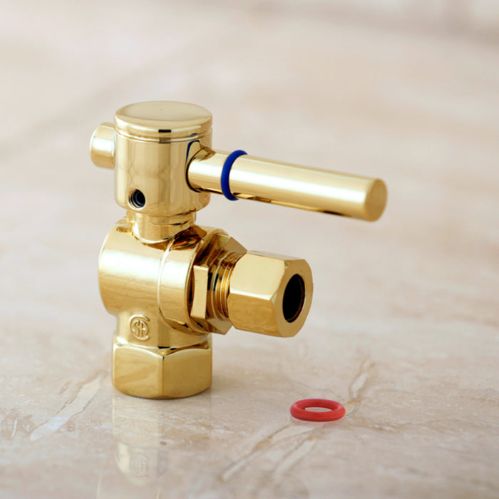 Kingston Sona CC33102DL - Concord 3/8-Inch FIP x 3/8-Inch O.D. Comp Quarter-Turn Angle Shut-Off Valve, Polished Brass