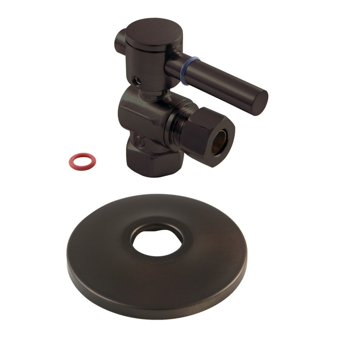 Kingston Sona CC33105DLK - Concord 3/8-Inch FIP x 3/8-Inch O.D. Comp Quarter-Turn Angle Shut-Off Valve with Flange, Oil Rubbed Bronze