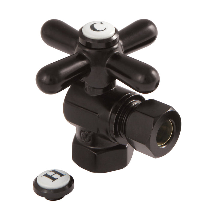 Kingston Heirloom CC33105X - Vintage 3/8-Inch FIP x 3/8-Inch O.D. Comp Quarter-Turn Angle Shut-Off Valve, Oil Rubbed Bronze