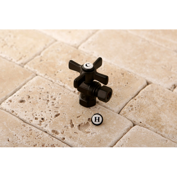 Kingston Tulare CC33105ZX - Millennium 3/8-Inch FIP x 3/8-Inch O.D. Comp Quarter-Turn Angle Shut-Off Valve, Oil Rubbed Bronze