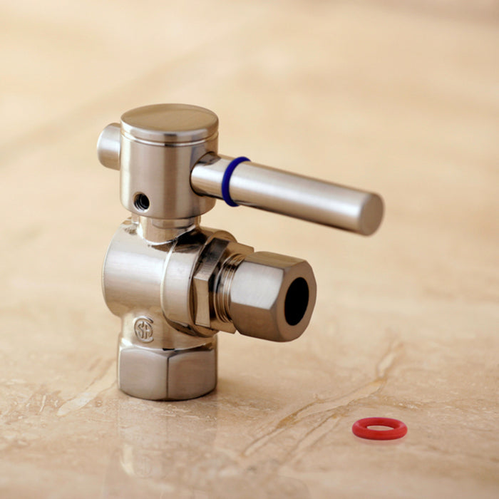Kingston Sona CC33108DL - Concord 3/8-Inch FIP x 3/8-Inch O.D. Comp Quarter-Turn Angle Shut-Off Valve, Brushed Nickel
