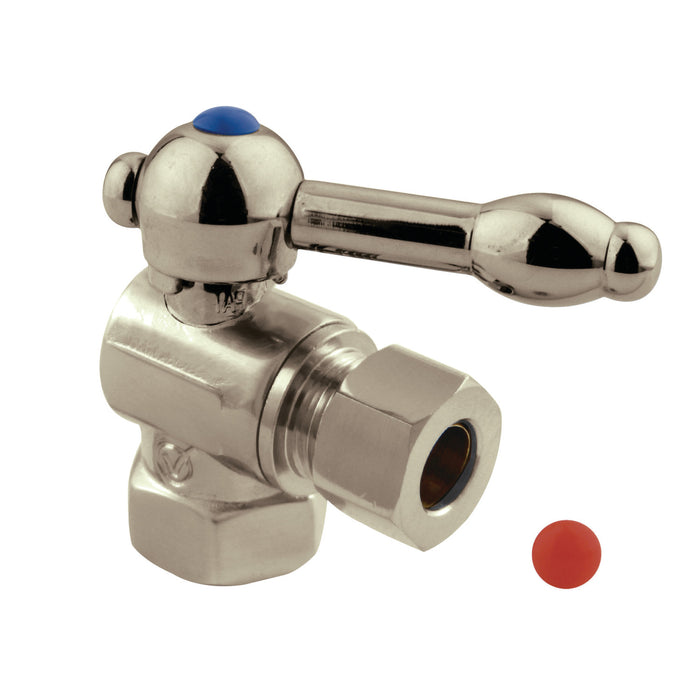 Kingston Tulare CC33108KL - Vintage 3/8-Inch FIP x 3/8-Inch O.D. Comp Quarter-Turn Angle Shut-Off Valve, Brushed Nickel