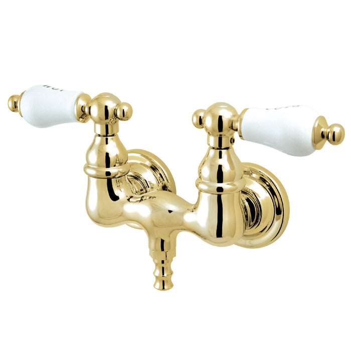 Kingston Heirloom CC33T2 - Vintage Two-Handle 2-Hole Tub Wall Mount Tub Faucet, Polished Brass