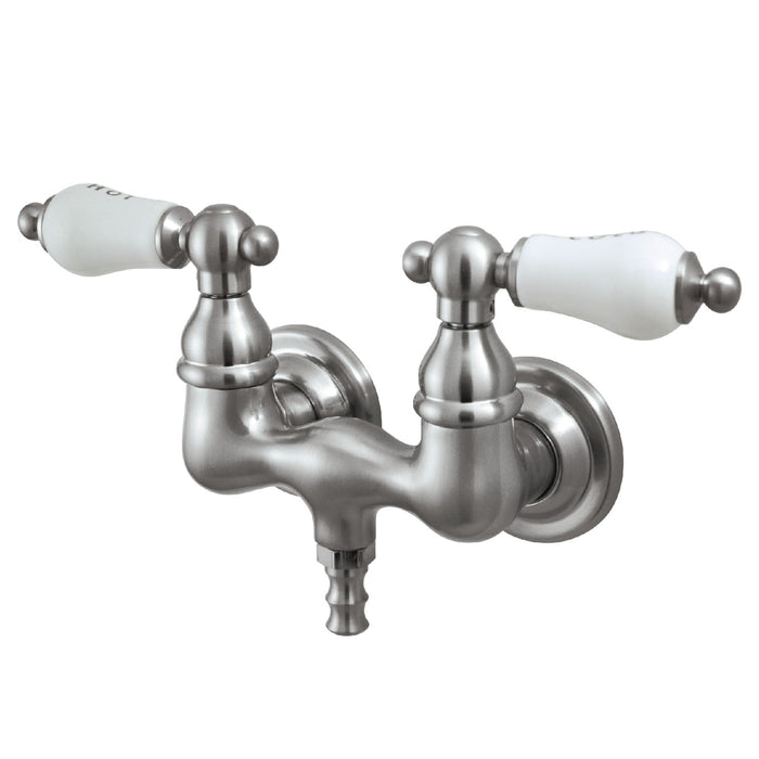 Kingston Heirloom CC33T8 - Vintage Two-Handle 2-Hole Tub Wall Mount Tub Faucet, Brushed Nickel