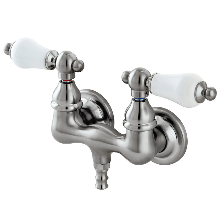 Kingston Heirloom CC35T8 - Vintage Two-Handle 2-Hole Tub Wall Mount Tub Faucet, Brushed Nickel