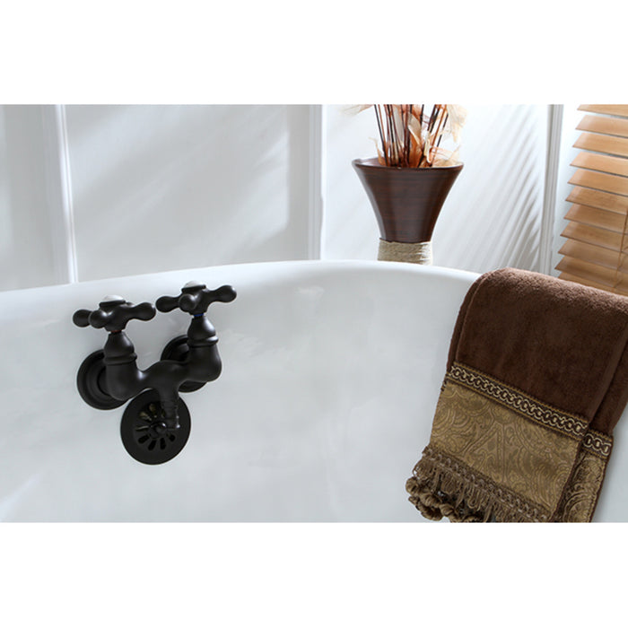 Kingston Heirloom CC37T5 - Vintage Two-Handle 2-Hole Tub Wall Mount Tub Faucet, Oil Rubbed Bronze