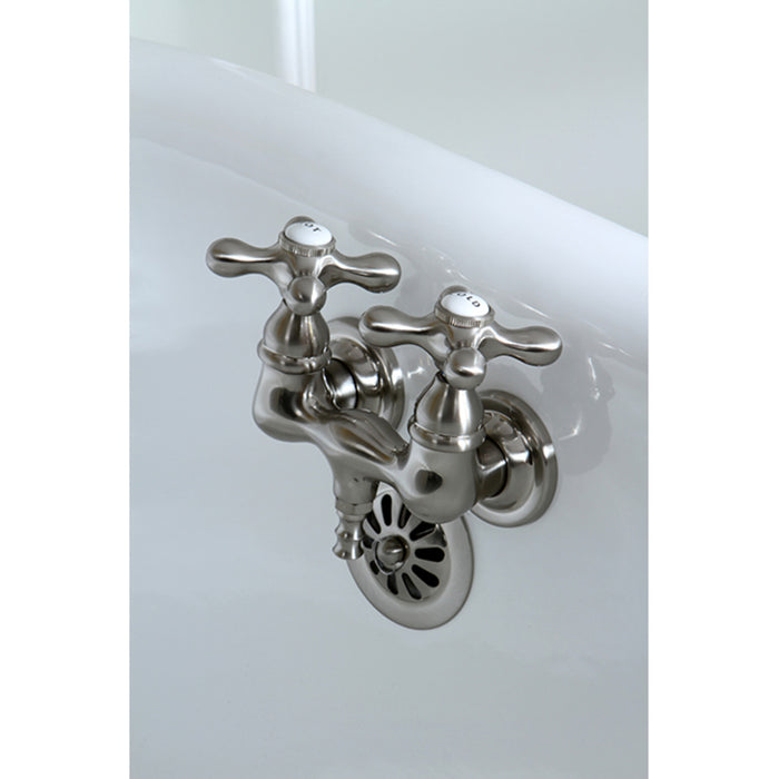 Kingston Heirloom CC37T8 - Vintage Two-Handle 2-Hole Tub Wall Mount Tub Faucet, Brushed Nickel