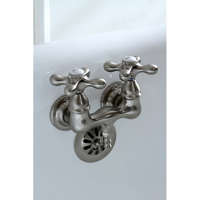Kingston Heirloom CC37T8 - Vintage Two-Handle 2-Hole Tub Wall Mount Tub Faucet, Brushed Nickel