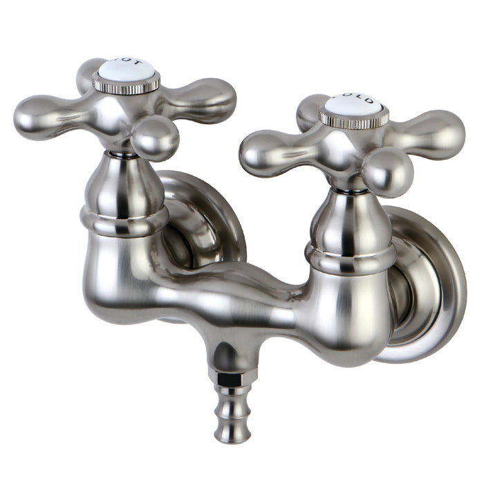 Kingston Heirloom CC37T8 - Vintage Two-Handle 2-Hole Tub Wall Mount Tub Faucet, Brushed Nickel