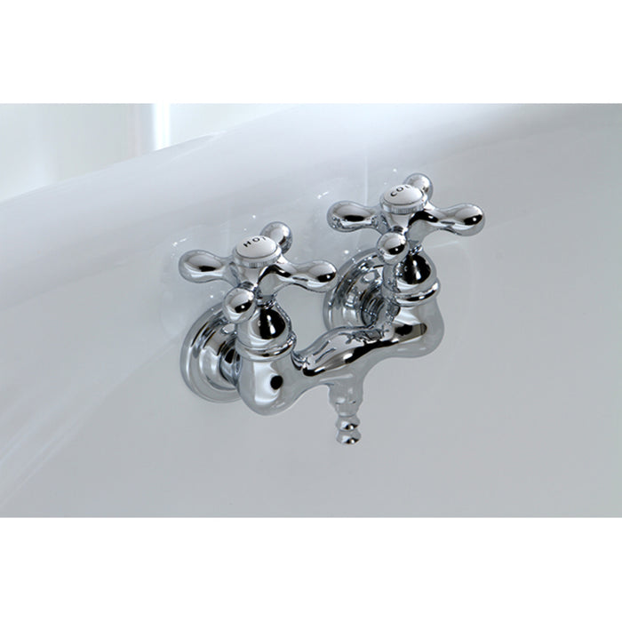 Kingston Heirloom CC38T1 - Vintage Two-Handle 2-Hole Tub Wall Mount Tub Faucet, Polished Chrome