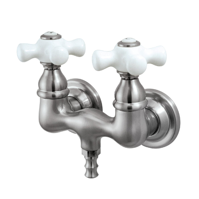Kingston Heirloom CC39T8 - Vintage Two-Handle 2-Hole Tub Wall Mount Tub Faucet, Brushed Nickel