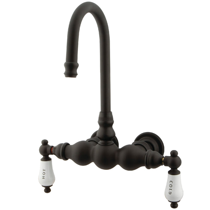 Kingston Heirloom CC3T5 - Vintage Two-Handle 2-Hole Tub Wall Mount Clawfoot Tub Faucet, Oil Rubbed Bronze