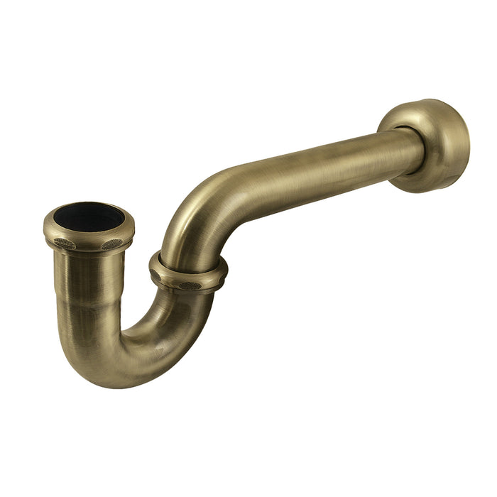 Kingston Trimscape CC4123 1-1/2 Inch Decor P-Trap with High Box Flange, 13-1/16 Inch Length, 18 Gauge, Antique Brass