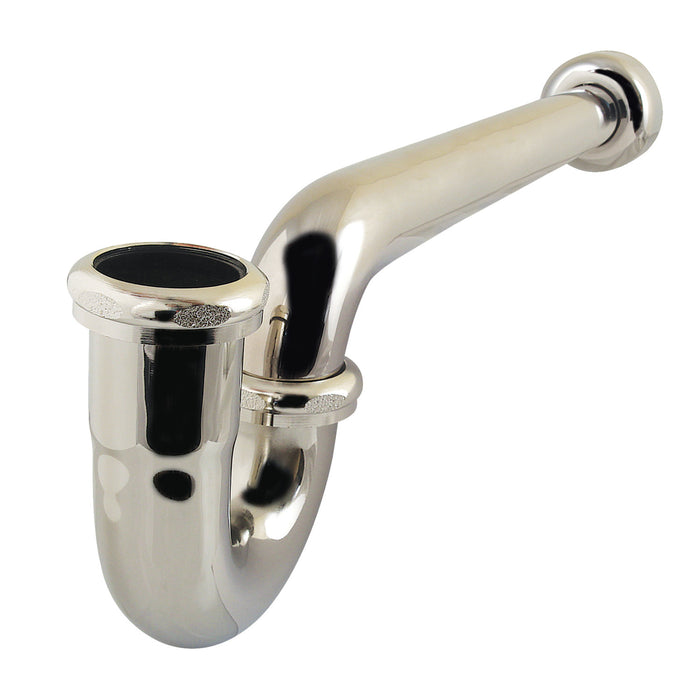 Kingston Trimscape CC4126 1-1/2 Inch Decor P-Trap with High Box Flange, 13-1/16 Inch Length, 18 Gauge, Polished Nickel