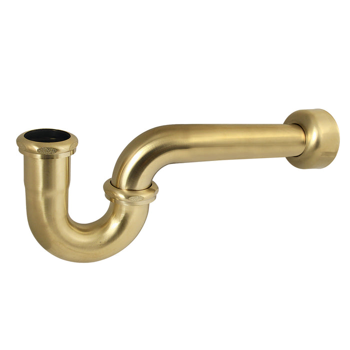 Kingston Trimscape CC4127 1-1/2 Inch Decor P-Trap with High Box Flange, 13-1/16 Inch Length, 18 Gauge, Brushed Brass