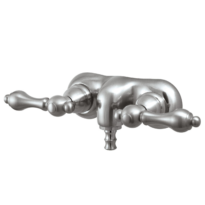 Kingston Heirloom CC41T8 - Vintage Two-Handle 2-Hole Tub Wall Mount Clawfoot Tub Faucet, Brushed Nickel
