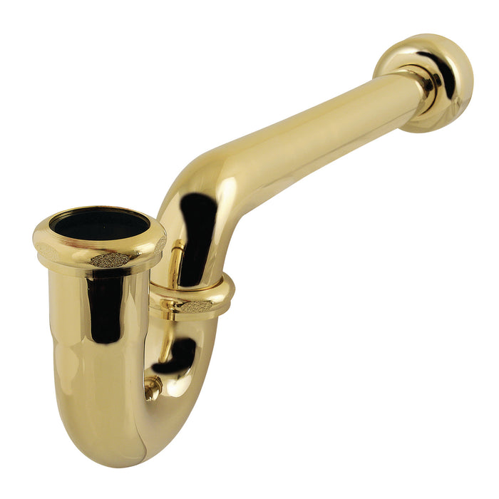 Kingston Trimscape CC4242 1-1/4 (or 1-1/2) x 1-1/2 Inch Decor P-Trap with High Box Flange, 13-1/16 Inch Length, 18 Gauge, Polished Brass