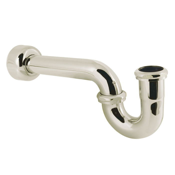 Kingston Trimscape CC4246 1-1/4 (or 1-1/2) x 1-1/2 Inch Decor P-Trap with High Box Flange, 13-1/16 Inch Length, 18 Gauge, Polished Nickel
