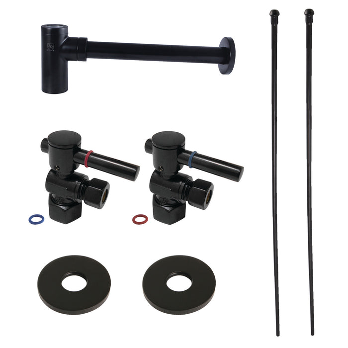 Kingston Sona CC43100DLLKB40 - Trimscape Modern Plumbing Sink Trim Kit with Bottle Trap, Matte Black