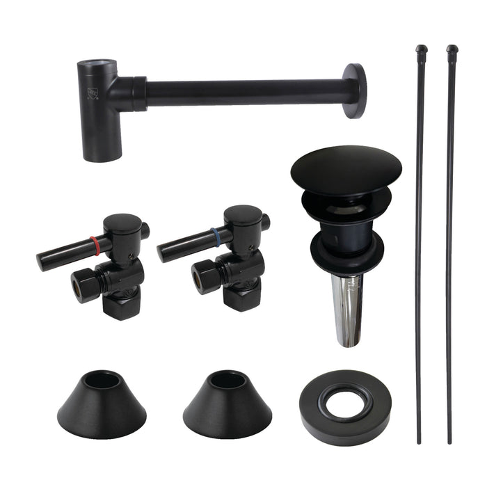 Kingston Sona CC43100DLVOKB30 - Trimscape Modern Plumbing Sink Trim Kit with Bottle Trap and Overflow Drain, Matte Black