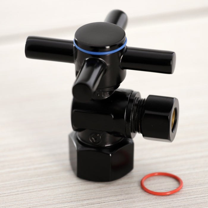 Kingston Sona CC43100DX - Concord 1/2-Inch FIP x 3/8-Inch O.D. Comp Quarter-Turn Angle Shut-Off Valve, Matte Black