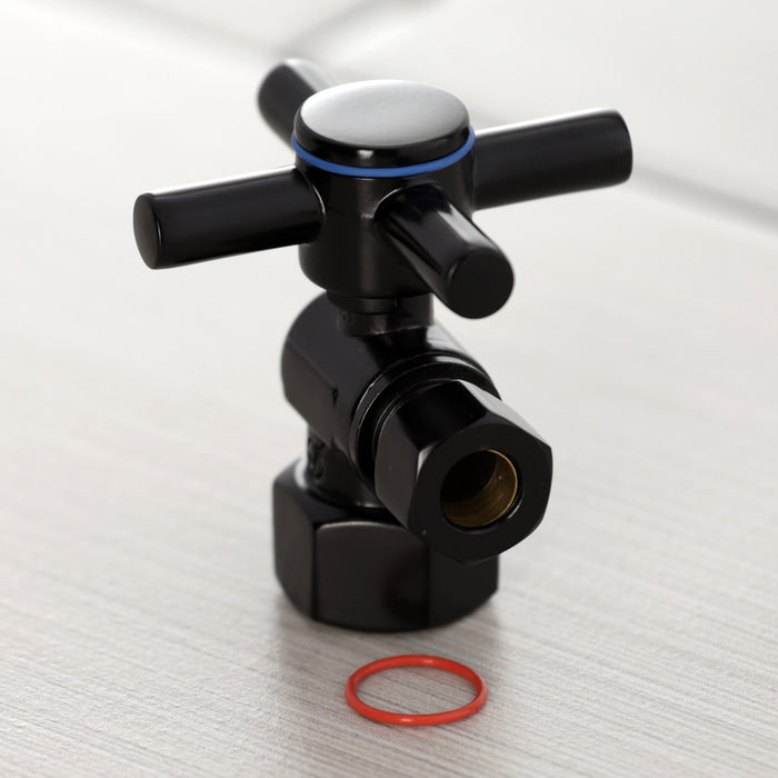 Kingston Sona CC43100DX - Concord 1/2-Inch FIP x 3/8-Inch O.D. Comp Quarter-Turn Angle Shut-Off Valve, Matte Black