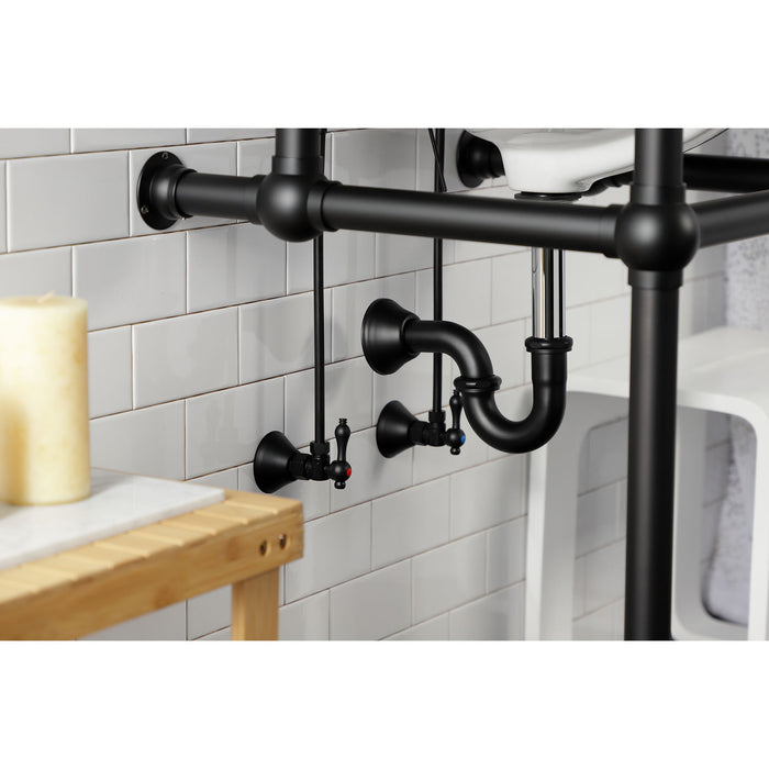 Kingston Heirloom CC43100LKB30 - Trimscape Traditional Plumbing Sink Trim Kit with P-Trap, Matte Black