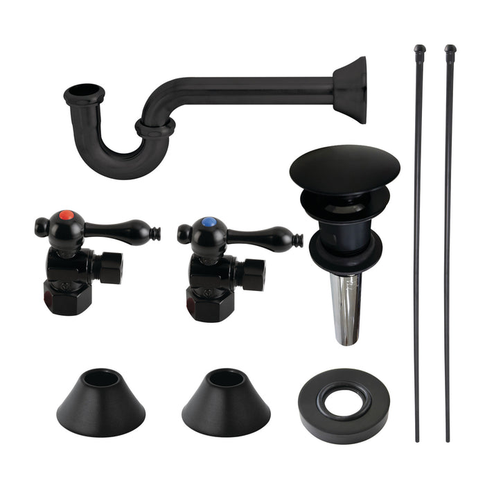 Kingston Heirloom CC43100VOKB30 - Trimscape Traditional Plumbing Sink Trim Kit with P-Trap and Overflow Drain, Matte Black