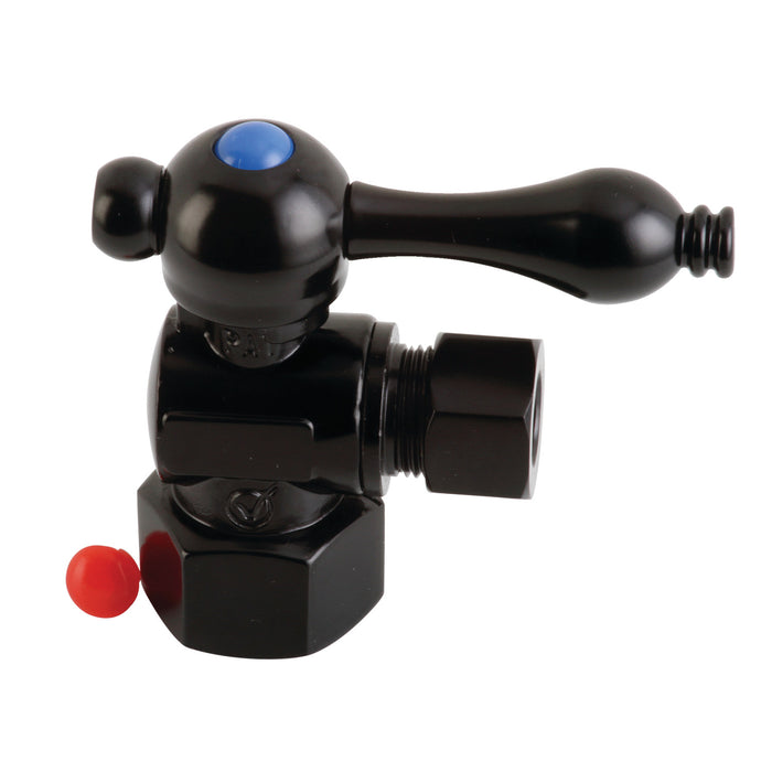 Kingston Heirloom CC43100 - Vintage 1/2-Inch FIP x 3/8-Inch O.D. Comp Quarter-Turn Angle Shut-Off Valve, Matte Black