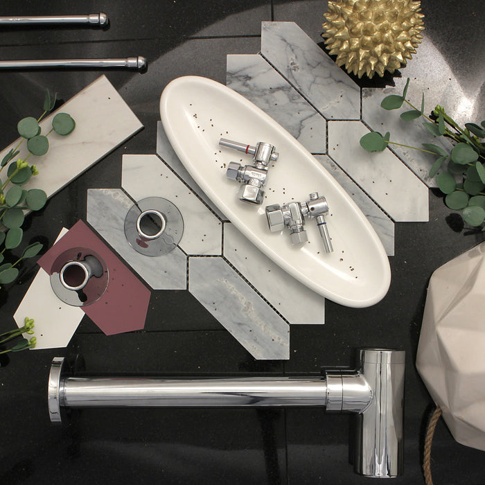 Kingston Sona CC43101DLLKB30 - Trimscape Modern Plumbing Sink Trim Kit with Bottle Trap, Polished Chrome