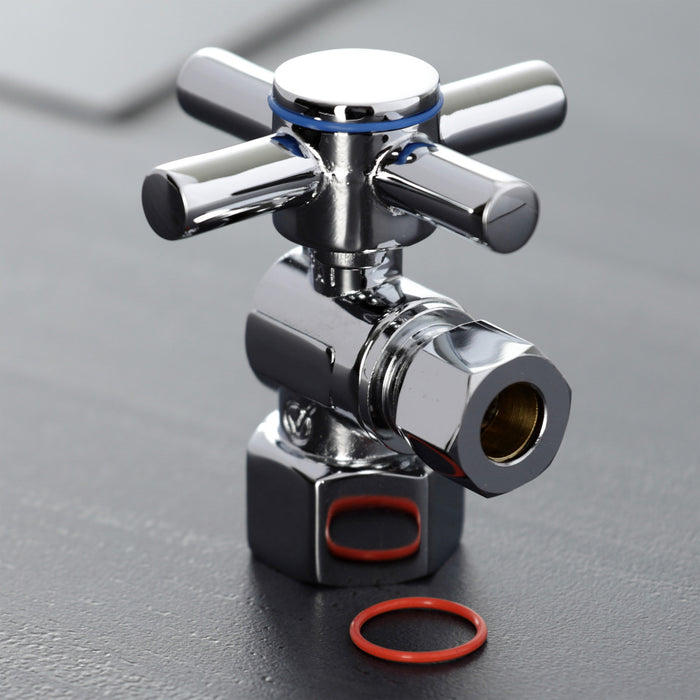 Kingston Sona CC43101DX - Concord 1/2-Inch FIP x 3/8-Inch O.D. Comp Quarter-Turn Angle Shut-Off Valve, Polished Chrome