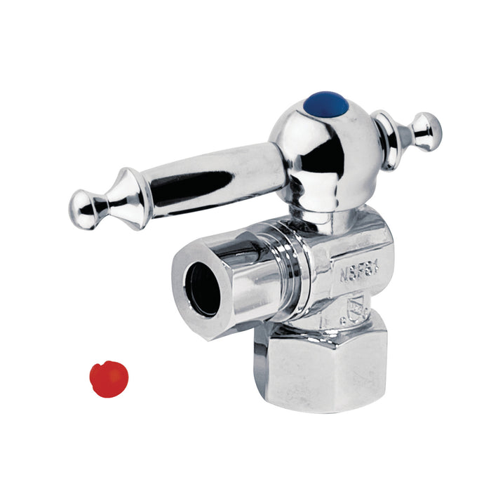 Kingston Tulare CC43101TL - Vintage 1/2-Inch FIP x 3/8-Inch O.D. Comp Quarter-Turn Angle Shut-Off Valve, Polished Chrome
