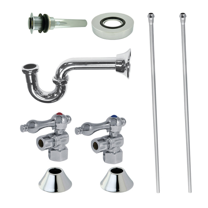 Kingston Heirloom CC43101VKB30 - Trimscape Traditional Plumbing Sink Trim Kit with P-Trap and Drain, Polished Chrome