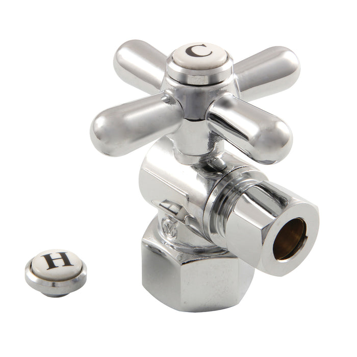Kingston Heirloom CC43101X - Vintage 1/2-Inch FIP x 3/8-Inch O.D. Comp Quarter-Turn Angle Shut-Off Valve, Polished Chrome