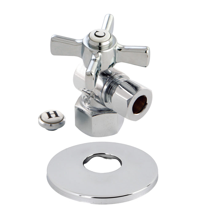 Kingston Tulare CC43101ZXK - Millennium 1/2-Inch FIP x 3/8-Inch O.D. Comp Quarter-Turn Angle Shut-Off Valve with Flange, Polished Chrome