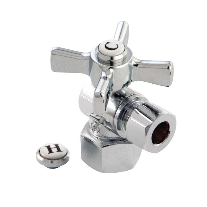 Kingston Tulare CC43101ZX - Millennium 1/2-Inch FIP x 3/8-Inch O.D. Comp Quarter-Turn Angle Shut-Off Valve, Polished Chrome