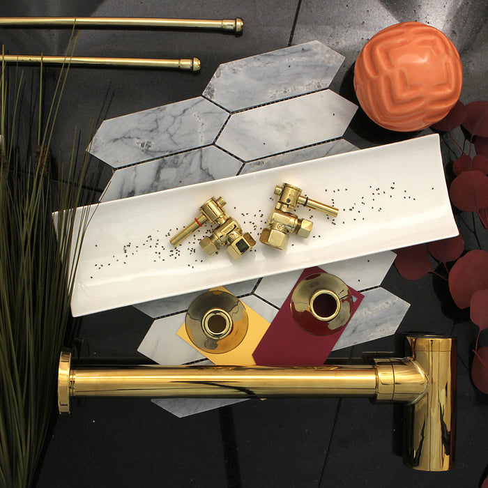 Kingston Sona CC43102DLLKB30 - Trimscape Modern Plumbing Sink Trim Kit with Bottle Trap, Polished Brass