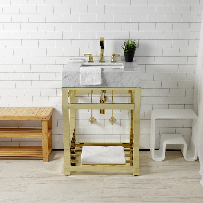 Kingston Sona CC43102DLLKB30 - Trimscape Modern Plumbing Sink Trim Kit with Bottle Trap, Polished Brass